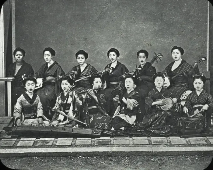 Framed Print : Japan - A group of music girls Framed Print : Japan - A group of music girls