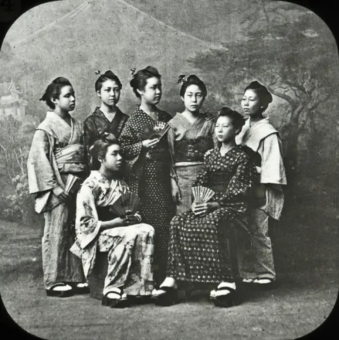 Framed Print : Japan - A group of seven girls Framed Print : Japan - A group of seven girls