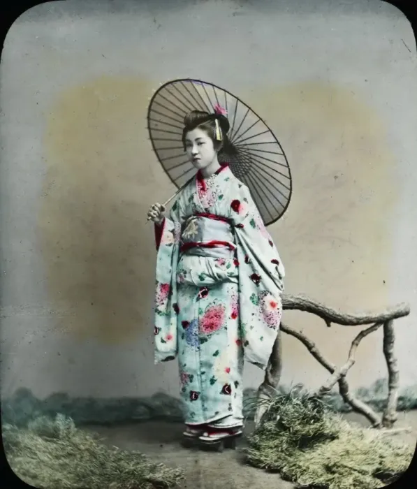 Framed Print : Japan - lady wearing kimono Framed Print : Japan - lady wearing kimono
