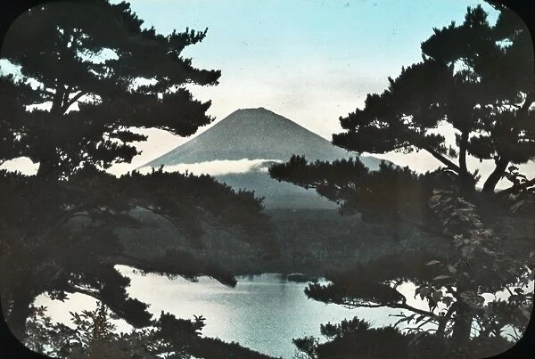 Japan - Mountain top behind a lake