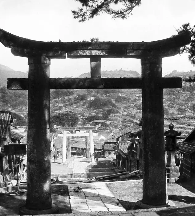 Framed Print : Japan - O-Suwa Temple near Nagasaki early 1900s Framed Print : Japan - O-Suwa Temple near Nagasaki early 1900s