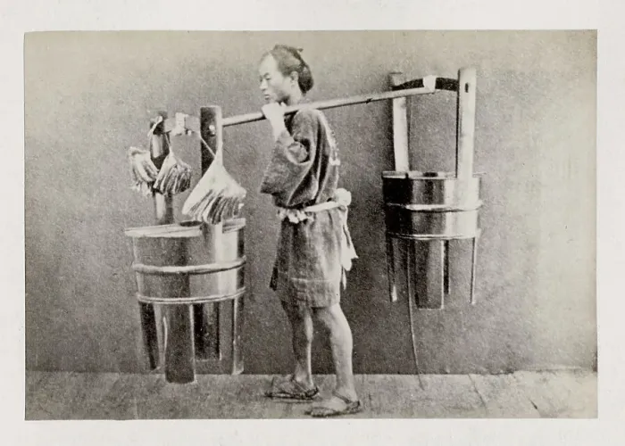 Framed Print : Japan - porter or vendor carrying a load Framed Print : Japan - porter or vendor carrying a load