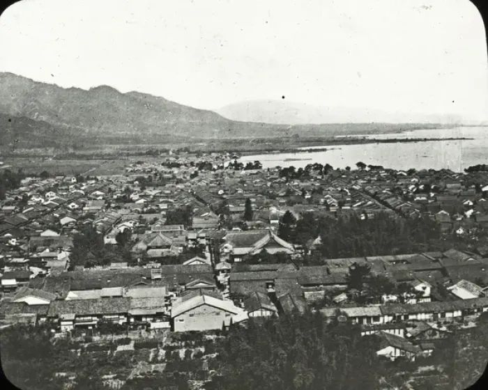 Framed Print : Japan - The town Otsu, on lake Biwa Otsu Framed Print : Japan - The town Otsu, on lake Biwa Otsu