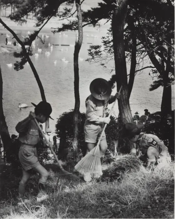 Framed Print : Japanese boy scouts on outdoor activity Framed Print : Japanese boy scouts on outdoor activity