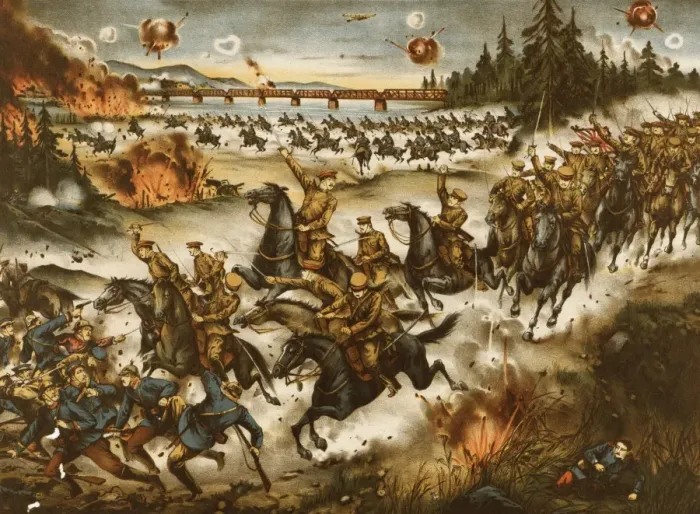Framed Print : The Japanese cavalry taken possession of Khobarovsk pursuing Framed Print : The Japanese cavalry taken possession of Khobarovsk pursuing