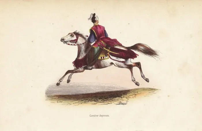 Framed Print : Japanese cavalryman with tunic over pantaloons Framed Print : Japanese cavalryman with tunic over pantaloons
