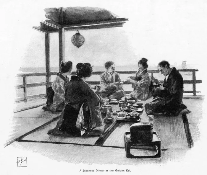Framed Print : JAPANESE DINNER 1891 Framed Print : JAPANESE DINNER 1891