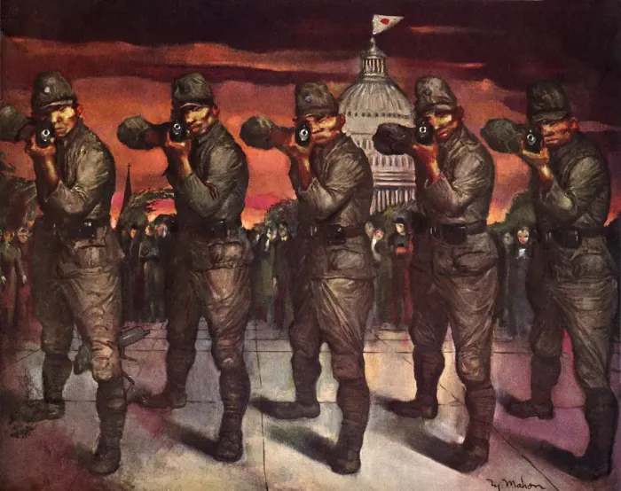 Framed Print : Japanese Firing Squad before Capitol Building Framed Print : Japanese Firing Squad before Capitol Building