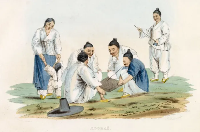 Framed Print : Japanese fishermans family Date: 1855 Framed Print : Japanese fishermans family Date: 1855