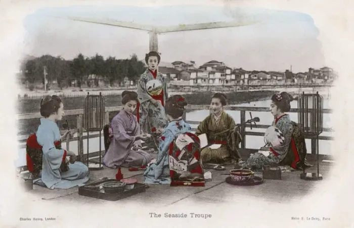 Framed Print : Japanese Geisha Ensemble with Musical Instruments Framed Print : Japanese Geisha Ensemble with Musical Instruments