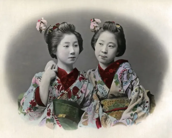 Framed Print : Two Japanese geishas Framed Print : Two Japanese geishas