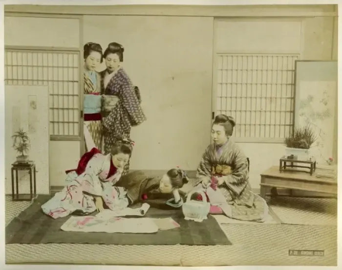 Framed Print : Japanese girls singing Framed Print : Japanese girls singing
