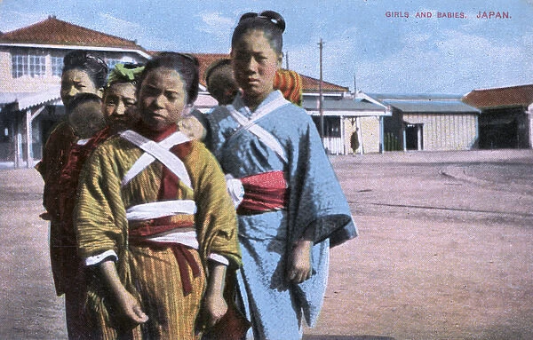 Japanese girls (some carrying babies)