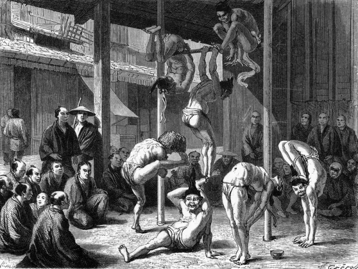 Framed Print : JAPANESE GYMNASTS 1860S Framed Print : JAPANESE GYMNASTS 1860S