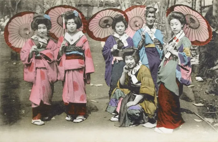 Framed Print : Six Japanese Ladies, Japan Framed Print : Six Japanese Ladies, Japan