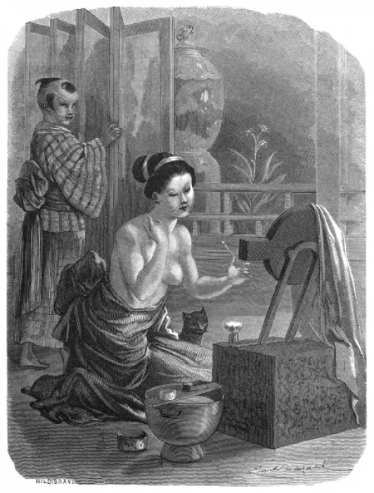 Framed Print : Japanese Lady / Make Up Framed Print : Japanese Lady / Make Up