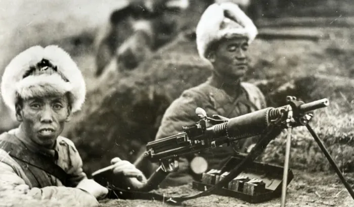 Framed Print : Japanese machine gunners at Chinchow (Jinzhou), China Framed Print : Japanese machine gunners at Chinchow (Jinzhou), China