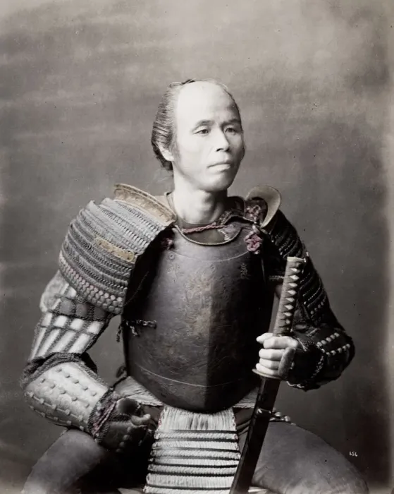 Framed Print : Japanese man in armour with sword, Japan Framed Print : Japanese man in armour with sword, Japan