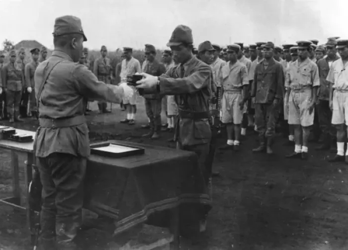 Framed Print : Japanese marines decorated Framed Print : Japanese marines decorated