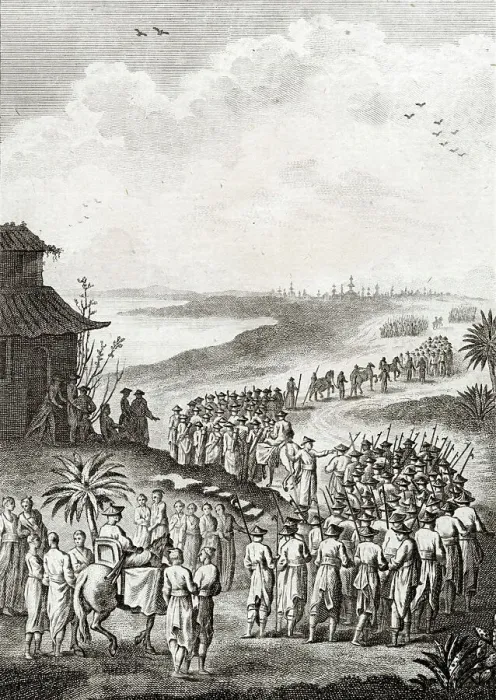 Framed Print : The Japanese military on a march Date: circa 1770 Framed Print : The Japanese military on a march Date: circa 1770