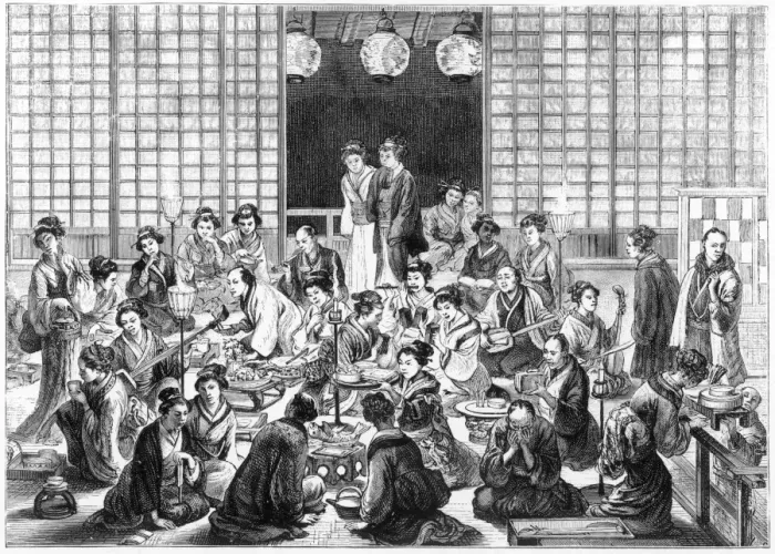 Framed Print : Japanese Restaurant 1870 Framed Print : Japanese Restaurant 1870