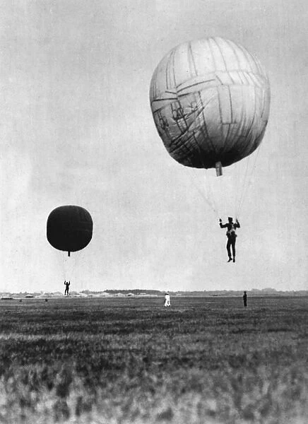 Japanese sailors practicing balloon jumping