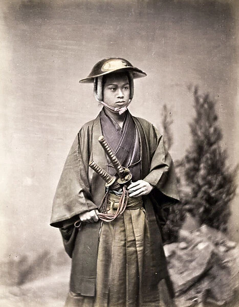 Japanese samurai with two swords, Japan, c. 1880 s