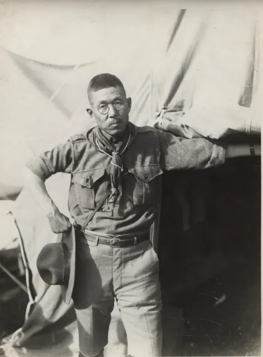 Framed Print : Japanese scouting leader at camp Framed Print : Japanese scouting leader at camp