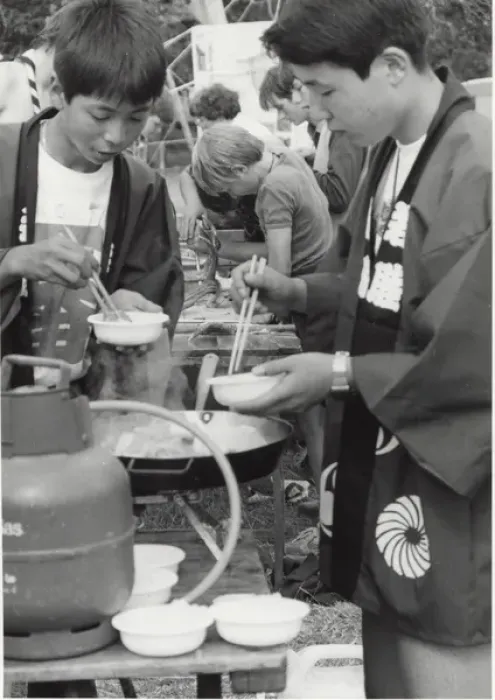 Framed Print : Japanese scouts at jamboree, Blair Atholl, Scotland Framed Print : Japanese scouts at jamboree, Blair Atholl, Scotland