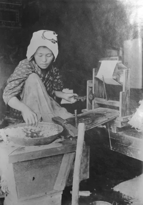 Framed Print : Japanese Silk Worker Framed Print : Japanese Silk Worker