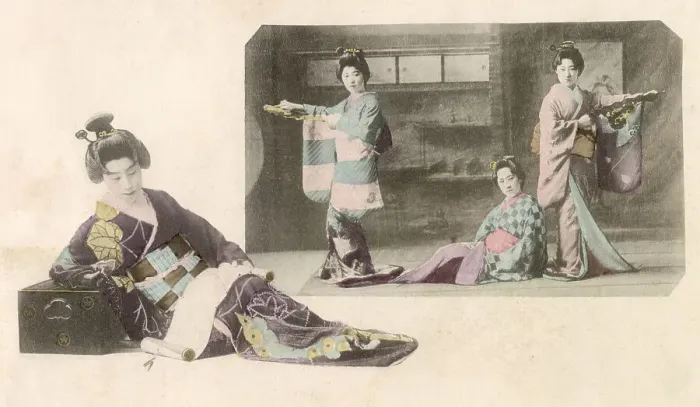 Framed Print : Japanese singers Date: circa 1890s Framed Print : Japanese singers Date: circa 1890s