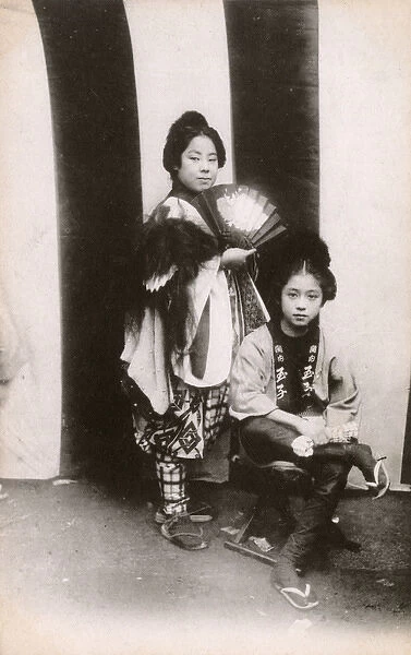 Two Japanese theatrical performers