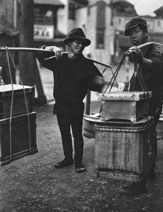 Framed Print : Two Japanese Tofu sellers Framed Print : Two Japanese Tofu sellers