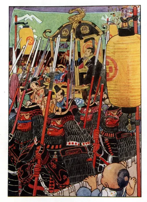 Framed Print : Japanese warriors in red and black armour Framed Print : Japanese warriors in red and black armour