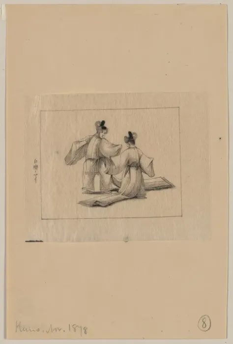 Framed Print : A Japanese woman, with one shoe (geta) off (to operate spinn Framed Print : A Japanese woman, with one shoe (geta) off (to operate spinn