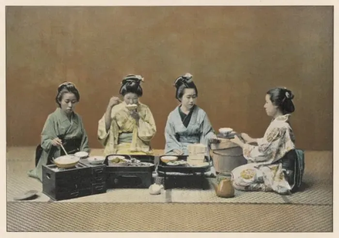 Framed Print : Japanese Women at Table Framed Print : Japanese Women at Table