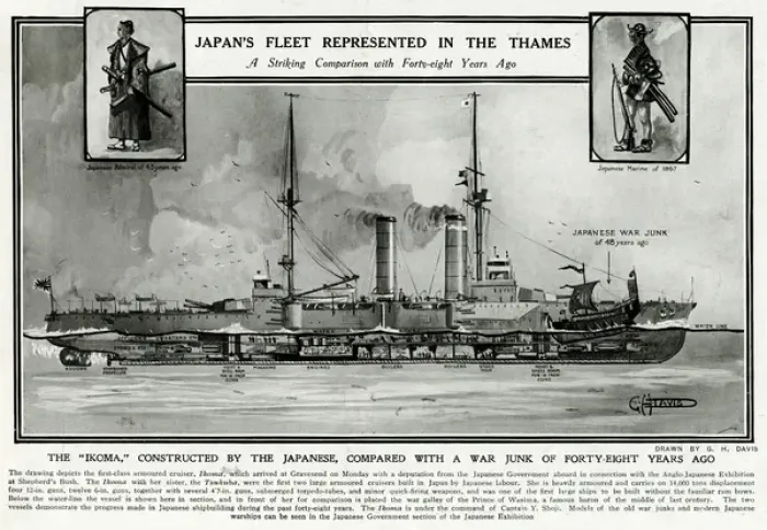 Framed Print : Japans fleet in the Thames by G. H. Davis Framed Print : Japans fleet in the Thames by G. H. Davis