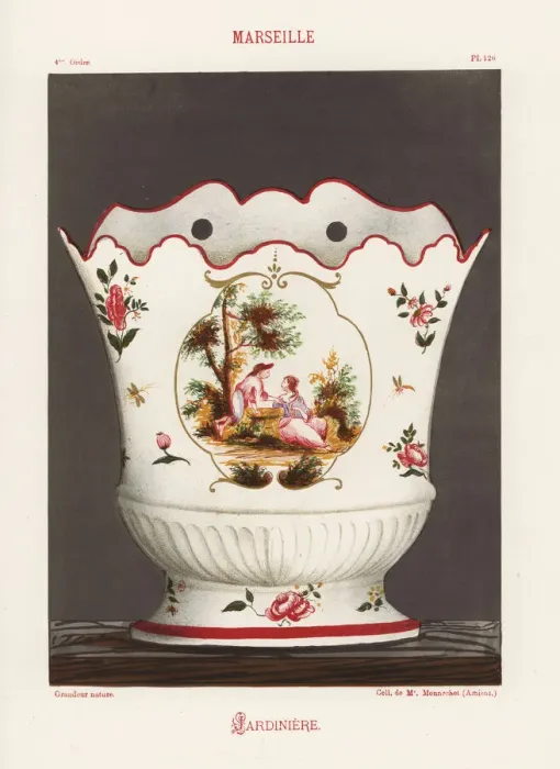 Framed Print : Jardiniere or planter from Marseille, France, 18th century Framed Print : Jardiniere or planter from Marseille, France, 18th century