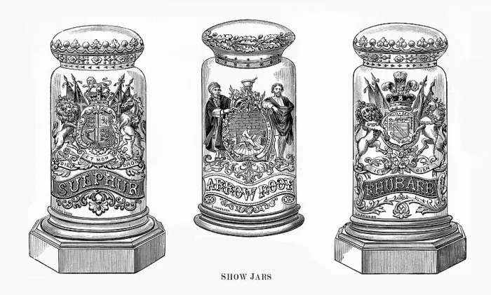 Framed Print : Show jars, from thes Maw and Sons catalogue Date: 1903 Framed Print : Show jars, from thes Maw and Sons catalogue Date: 1903