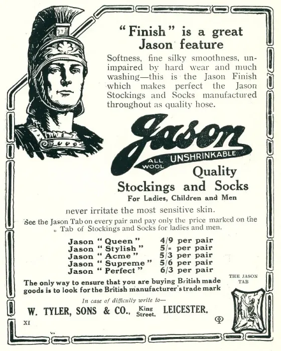 Framed Print : Jason Stockings and Socks Advertisement