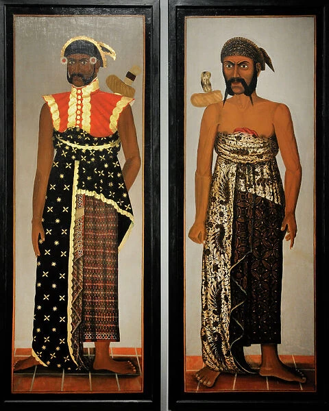 Five Javanese court officials, c. 1820-1870. Anonymous