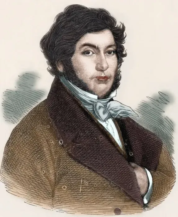 Framed Print : Jean-Fran?߯is Champollion (1790-1832). Portrait. Colored e Framed Print : Jean-Fran?߯is Champollion (1790-1832). Portrait. Colored e