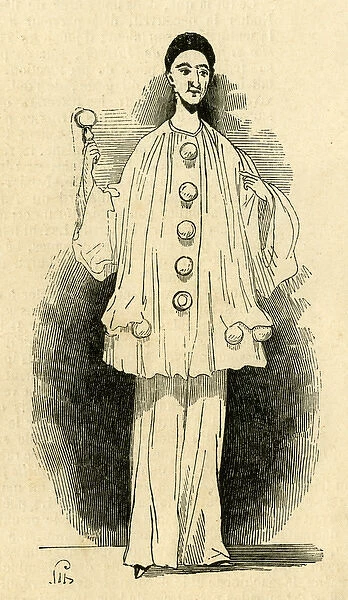 Jean-Gaspard Deburau, mime artist, as Pierrot