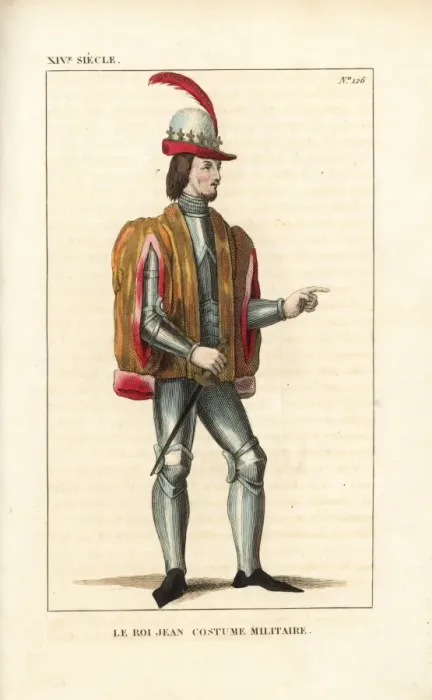 Framed Print : Jean le Bon, John II, King of France, military costume Framed Print : Jean le Bon, John II, King of France, military costume
