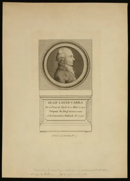 Framed Print : Jean Louis Carra, ne e Pont de Veyle le 11 mars 1742, depute Framed Print : Jean Louis Carra, ne e Pont de Veyle le 11 mars 1742, depute