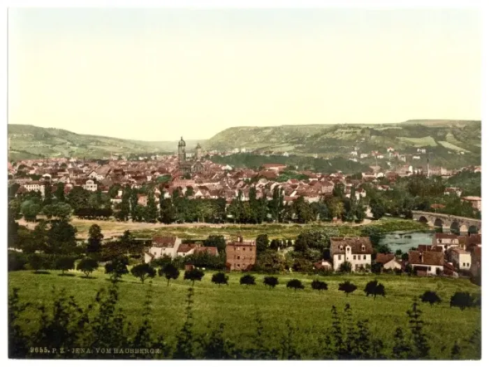 Framed Print : Jena, from Hansberge (i. e, Hausberge), Thuringia, Germany Framed Print : Jena, from Hansberge (i. e, Hausberge), Thuringia, Germany