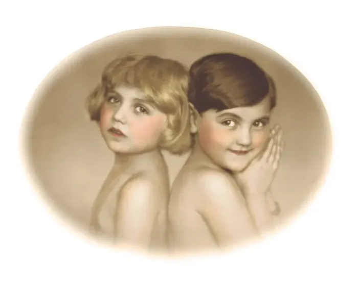 Framed Print : Jenny Dollys adopted daughters Manzi and Klari, early 1930s Date: early 1930s Framed Print : Jenny Dollys adopted daughters Manzi and Klari, early 1930s Date: early 1930s