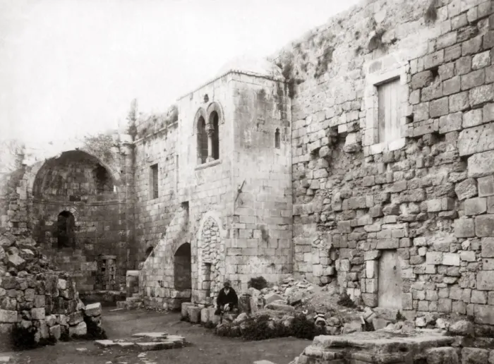 Framed Print : Jeremiahs Cave, Palestine, Israel, circa 1880s Framed Print : Jeremiahs Cave, Palestine, Israel, circa 1880s