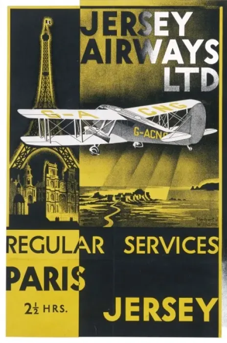 Framed Print : Jersey Airways Poster Framed Print : Jersey Airways Poster