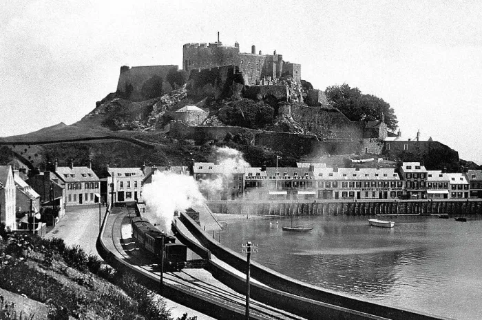 Framed Print : Jersey Gorey Railway Station early 1900s Framed Print : Jersey Gorey Railway Station early 1900s